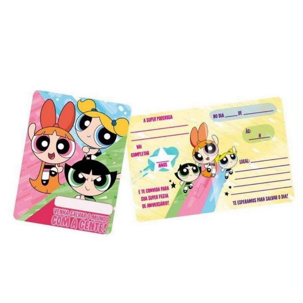 Convite Meninas Super Poderosas c/8 Regina Festas - Temas Infantis