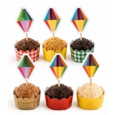 Toppers Para Doces e Salgados Balão Festa Junina c/24 - Festa Junina