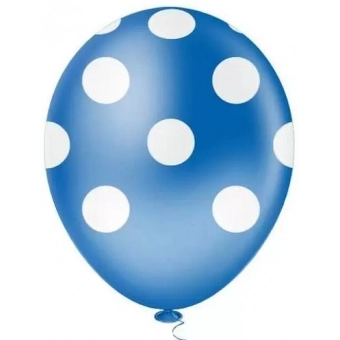 Balão 10 Bolinhas Azul e Branco c/25 Pic Pic
