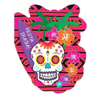 Convite Caveira Mexicana c/8 Duster Festas