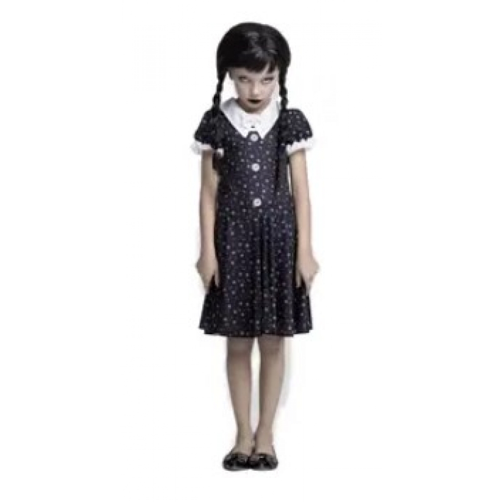 Fantasia Encrenquinha Wandinha Caveira Infantil Super - Fantasias Infantis