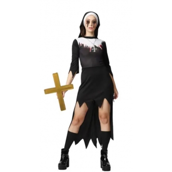 Fantasia Noviça do Mau Freira Adulto Super