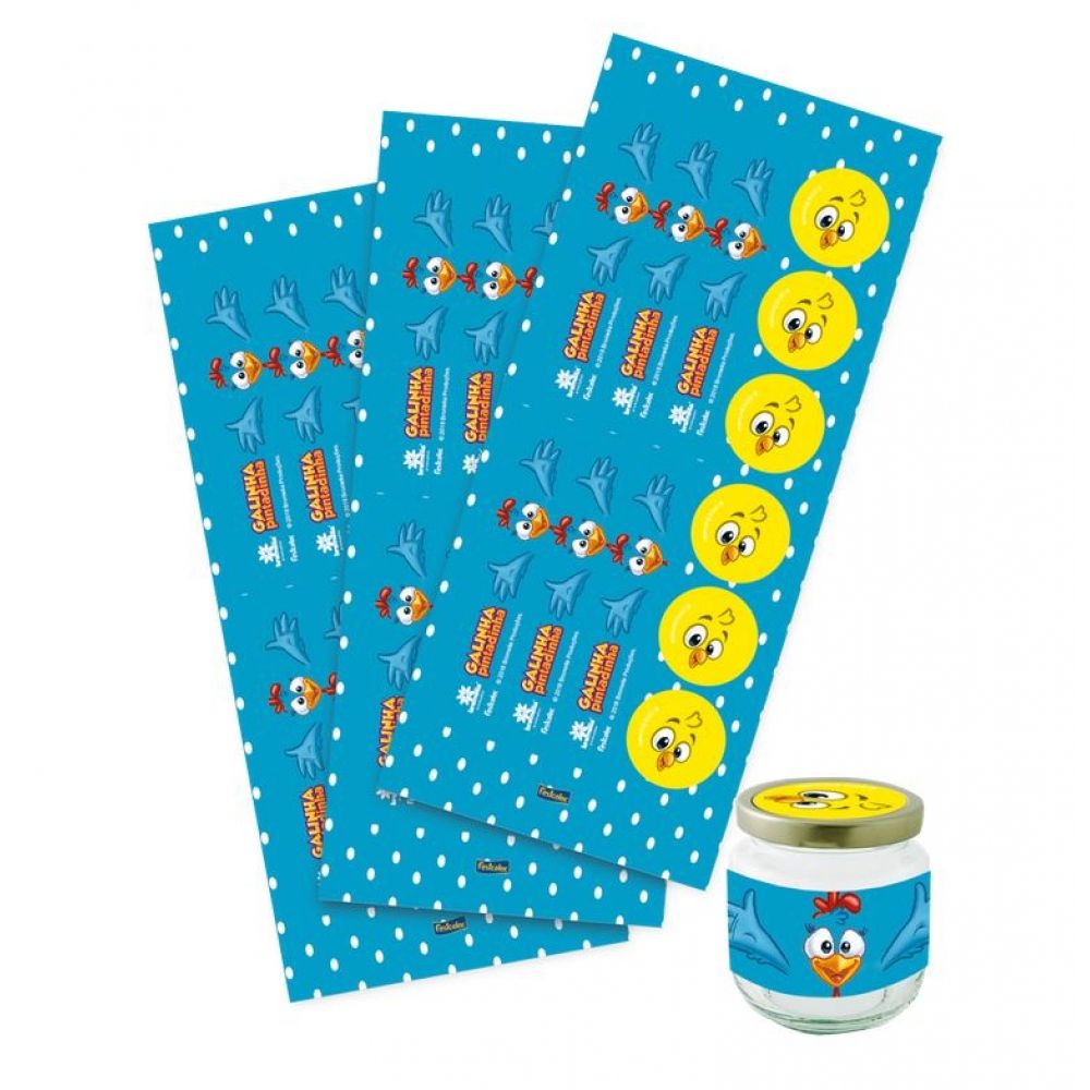 Adesivo Para Lembrancinha Galinha Pintadinha c/36 Festcolor - Temas Infantis