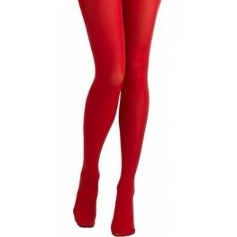 Meia Calça Lisa Vermelha Adulto