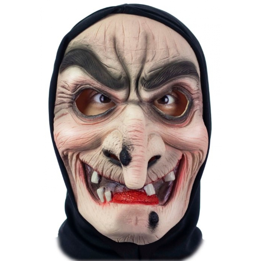 Máscara Látex Bruxa Má Capuz Spook - Máscaras de Terror