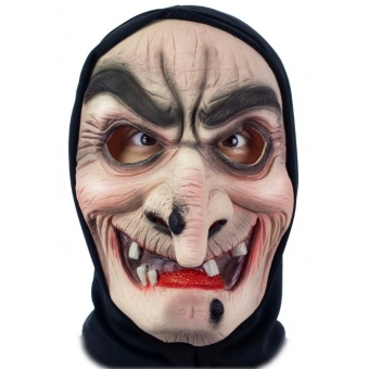Máscara Látex Bruxa Má Capuz Spook