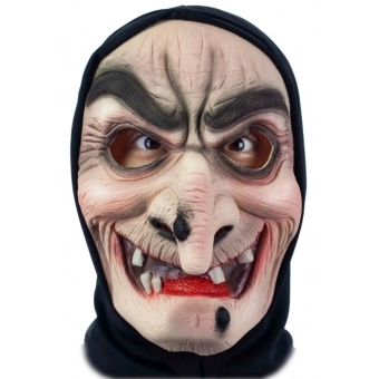 Máscara Látex Bruxa Má Capuz Spook