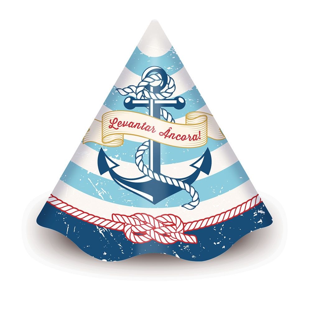 Chapéu Cone Marinheiro Junco c/8 Junco - Temas Infantis