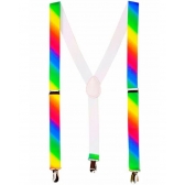 Suspensório Ajustável Adulto Estampado LGBT Arco Íris Degradê - Acessórios para fantasia