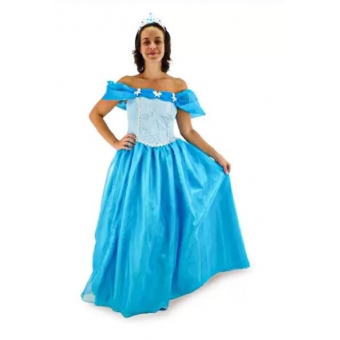 Fantasia Blue Princess Cinderela Adulto Masquerade