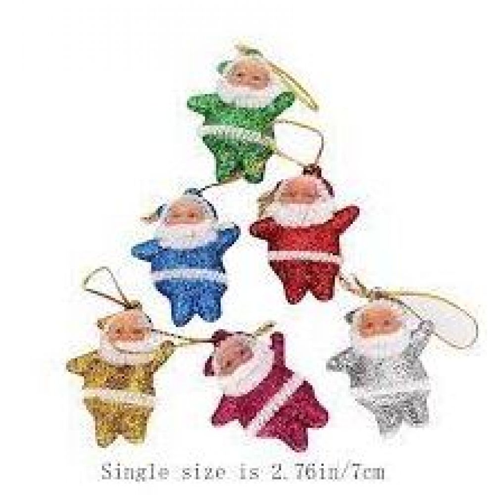Enfeite Natalino Papai Noel Coloridos c/6 - Natal