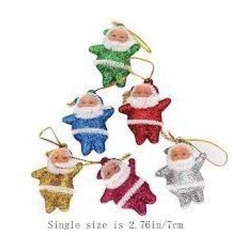 Enfeite Natalino Papai Noel Coloridos c/6
