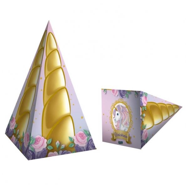Cone Para Doces Unicórnio c/8 Festcolor - Temas Infantis
