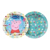 Prato Redondo Peppa Pig Clássica c/12 Regina Festas - Temas Infantis