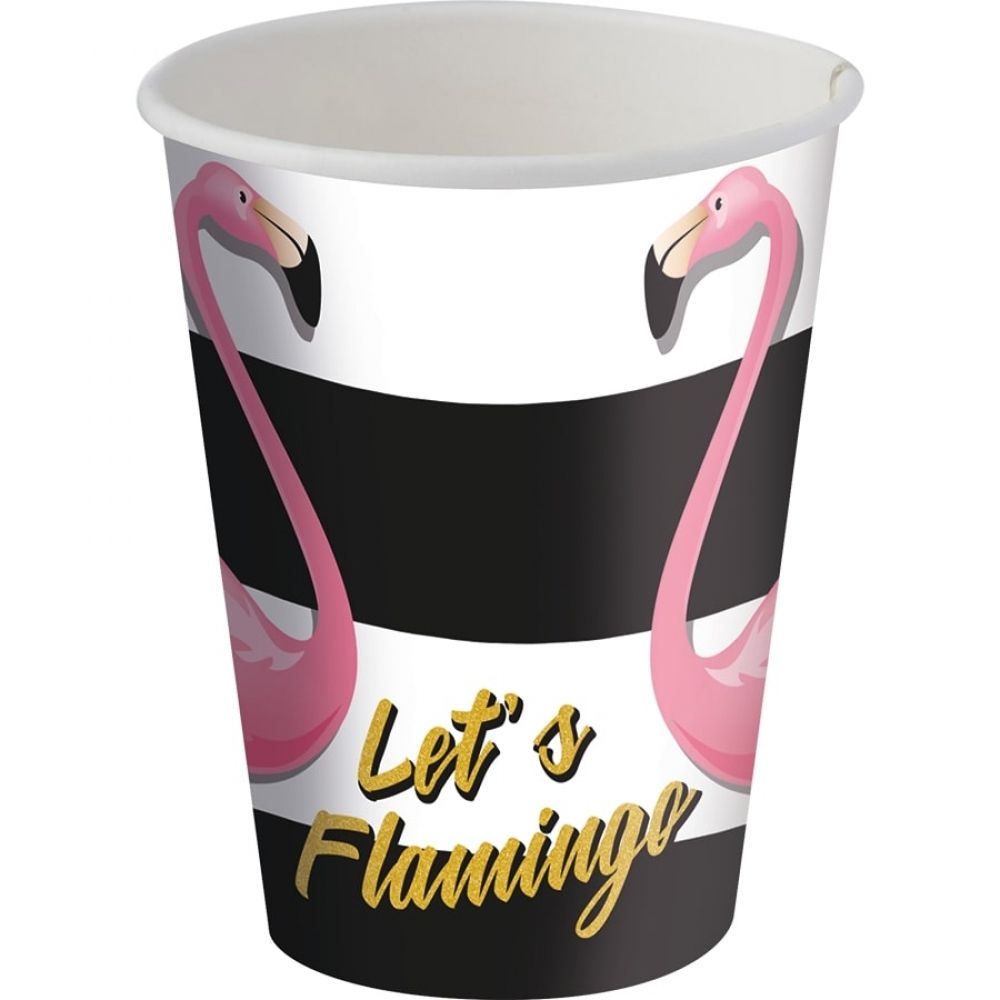Copo de Papel Lets Flamingo 200ml c/8 Festcolor - Temas Infantis