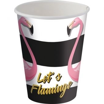 Copo de Papel Lets Flamingo 200ml c/8 Festcolor
