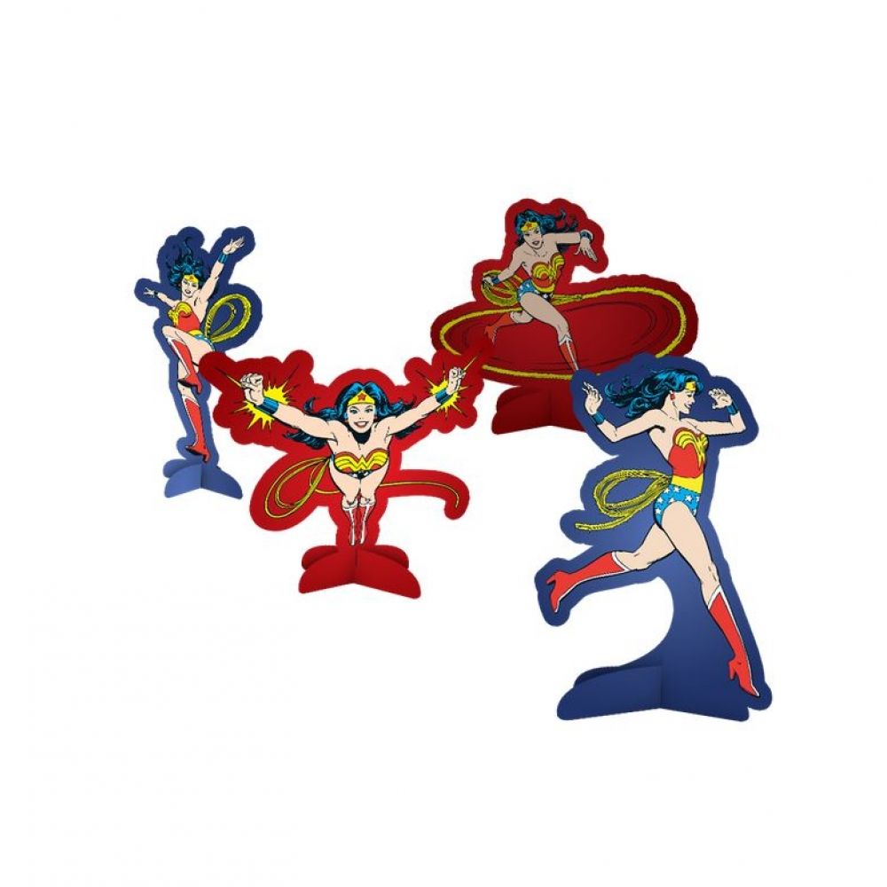 Decoração de Mesa Mulher Maravilha c/8 Festcolor - Temas infantis