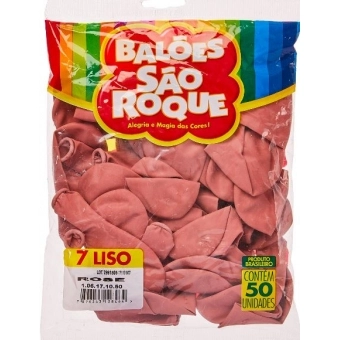 Balão 7 Liso Rosê c/50 São Roque