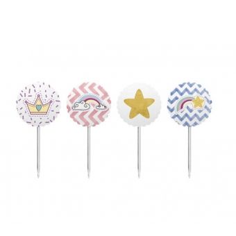 Toppers Para Doces e Salgados Unicórnio Novo c/8 Junco