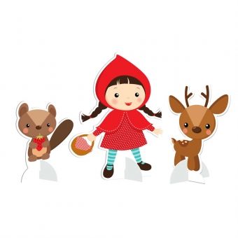 Enfeite de Mesa Chapeuzinho Vermelho c/5 Junco