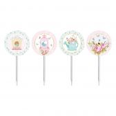 Topper Para Doces e Salgados Jardim Encantado c/8 Junco - Temas Infantis