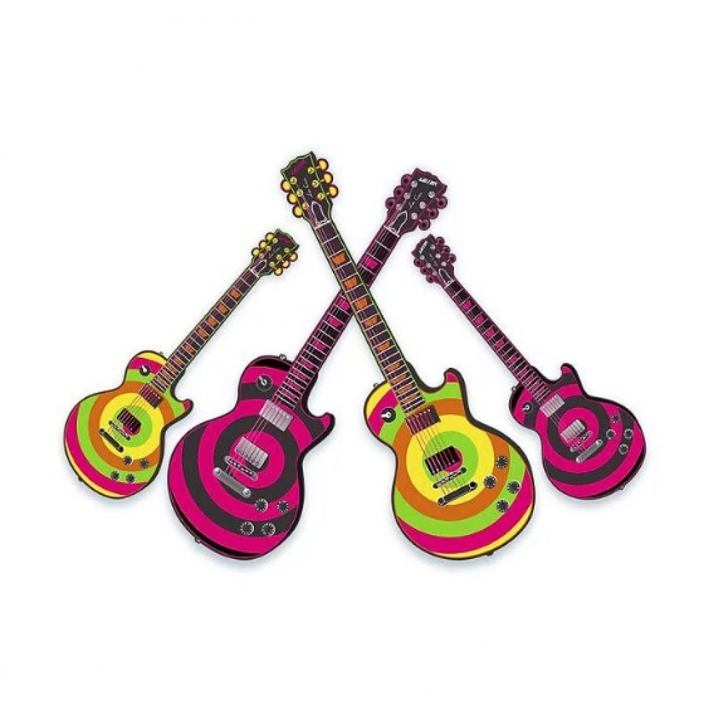 Kit Painel Guitarra Neon c/4 Festa Maluca - Temas Variados