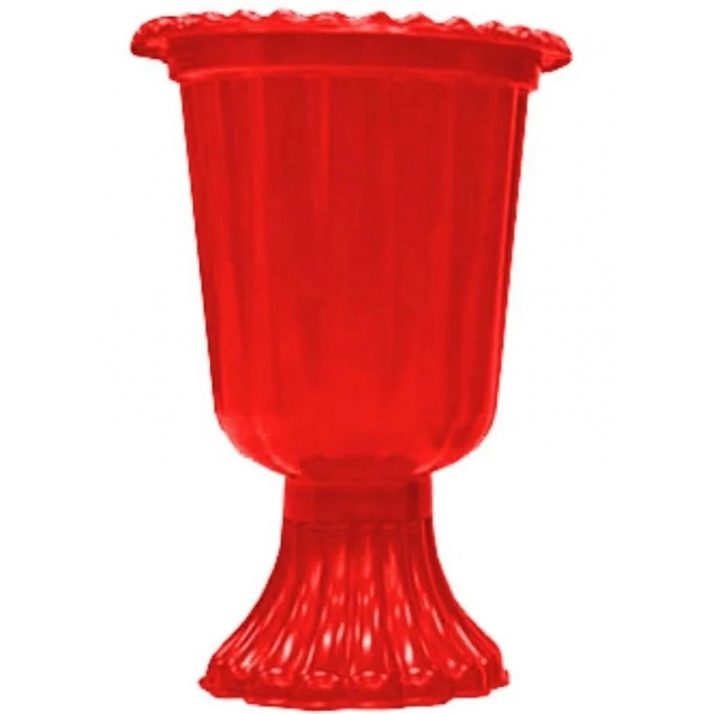 Vaso Grego Pequeno 750ml Vermelho Transparente - Descartáveis