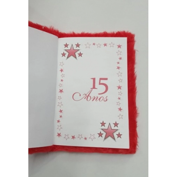 Caderno de Assinaturas Debutante Vermelho Modelo 1 Pequeno - Lembrancinhas