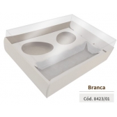 Caixa P/2 Ovos de Colher 50g e 4 Bombons Branca Kaixote - Páscoa