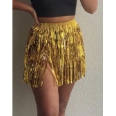 Saia de Ráfia Metalizada Adulto Dourada - Acessórios para fantasia