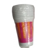 Copo de Plástico Descartável 200ml Listra Laranja c/8 Regina Festas - Outlet