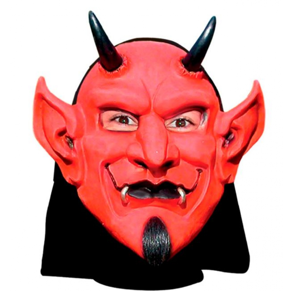 Máscara Látex Diabo Sorriso Capuz Spook - Máscaras