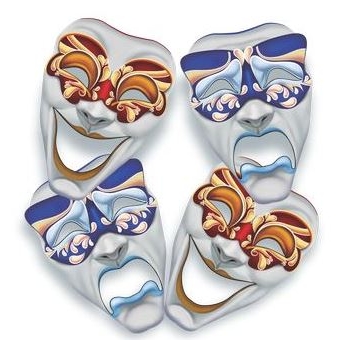 Máscara Teatro Pequena c/4 Festa Maluca