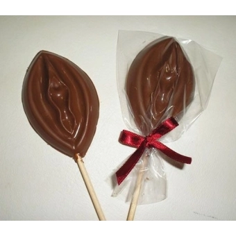 Forma Pirulito de Chocolate Erótica Vagina c/6 Anelli