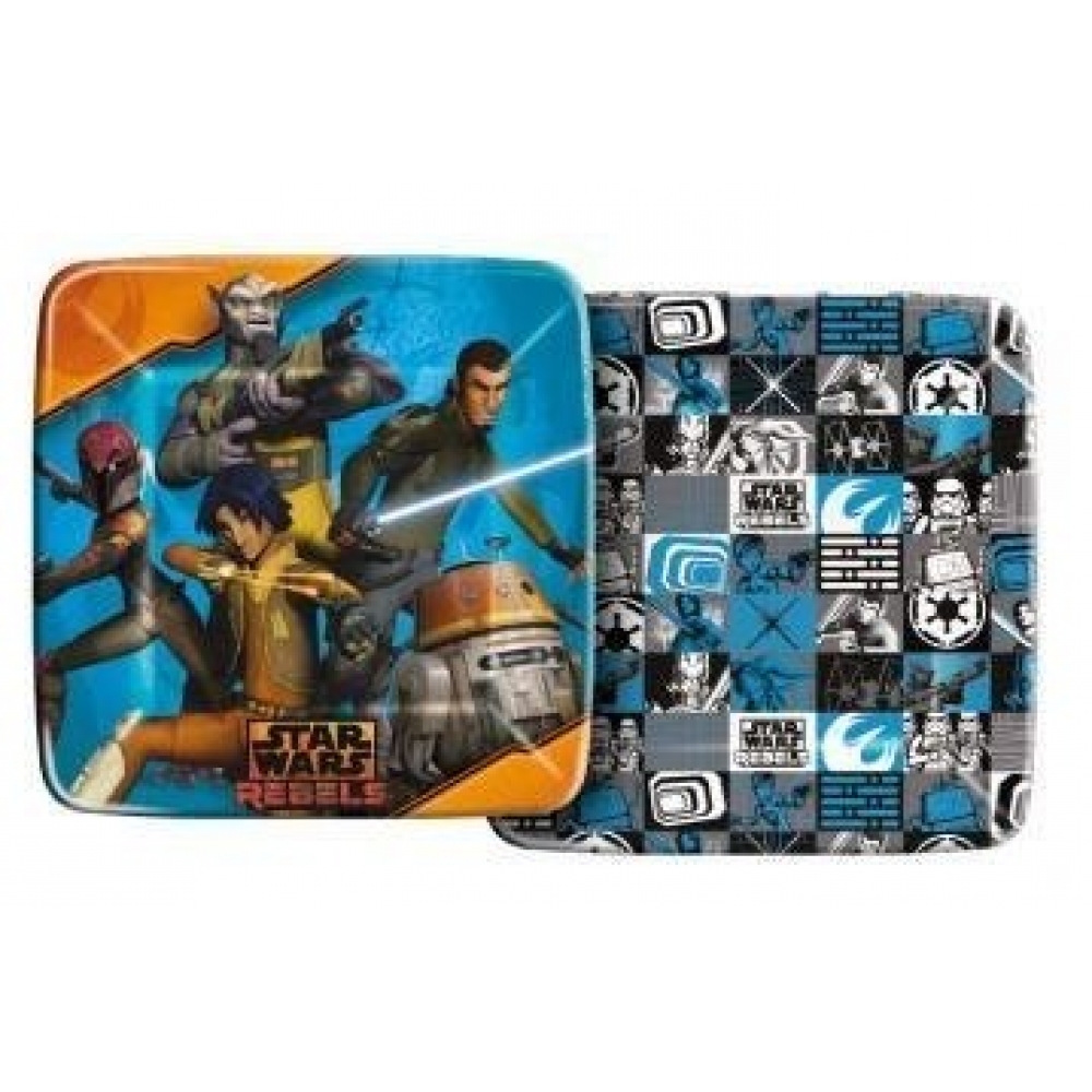 Prato Quadrado Star Wars Rebels c/8 Regina Festas - Outlet