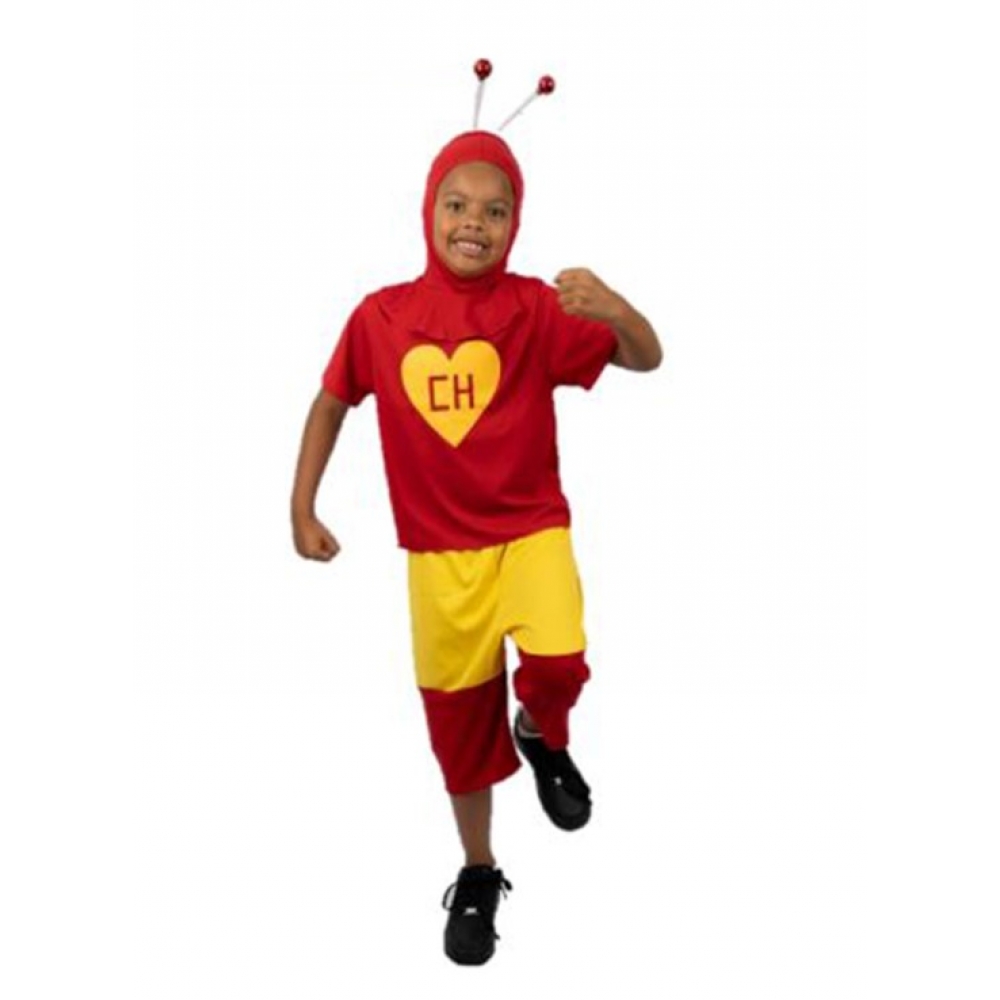 Fantasia Gafanhoto Vermelho Infantil Florecida - Fantasias Infantis