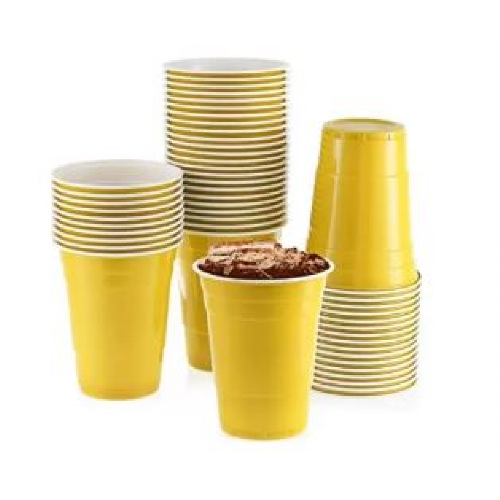 Copo 400ml Biodegradável Americano Amarelo c/25 Trik Trik - Descartáveis