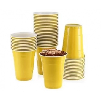 Copo 400ml Biodegradável Americano Amarelo c/25 Trik Trik