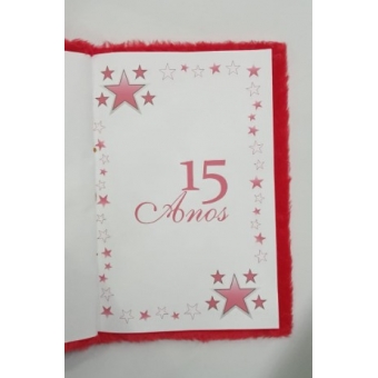 Caderno de Assinaturas Debutante Vermelho Modelo 1 Grande