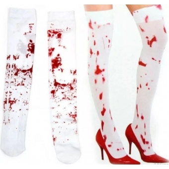 Meia 7/8 Branca Com Sangue Adulto