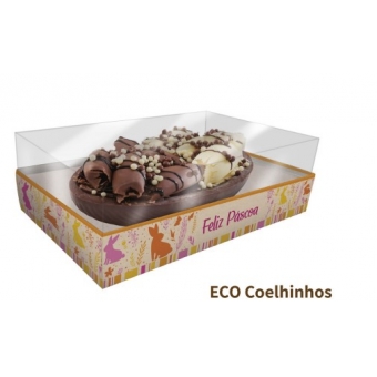 Caixa P/1 Ovo de Colher 100g/150g Estampa Coelhinho Kaixote