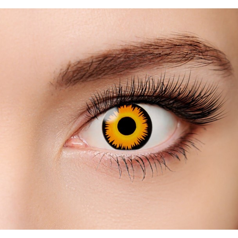 Lente de Contato Crazy Rajada Laranja - Lentes de Contato