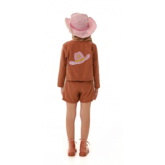 Fantasia Menina Cowntry Marrom Infantil Muvilê