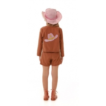 Fantasia Menina Country Marrom Infantil Muvilê