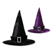Chapéu de Bruxa Veludo c/ Fivela Adulto - Halloween