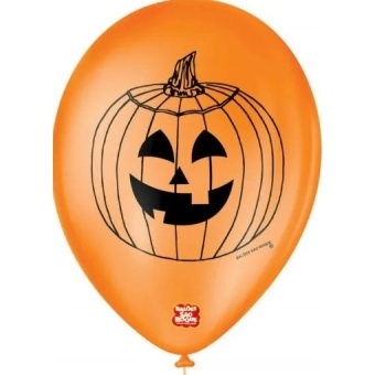 Balão Halloween Abóbora Laranja c/25 Balões São Roque