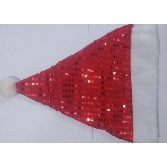 Gorro Papai Noel Paetê Brilhante