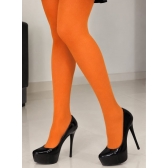 Meia Calça Lisa Laranja Neon Adulto - Acessórios para fantasia