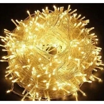 Pisca Pisca 100 Led 10 Metros 110V Branco Quente Fio Transparente