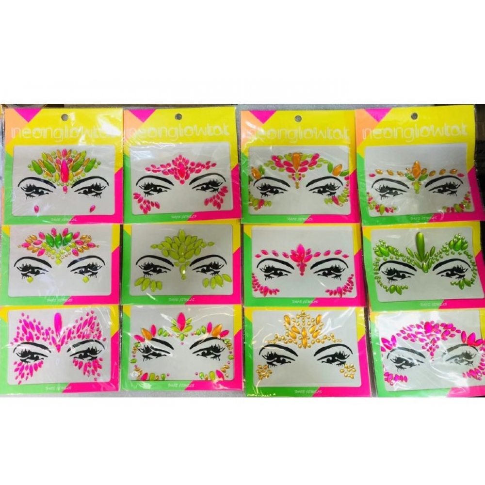 Pedrinhas Para Rosto Neon Carnaval - Carnaval